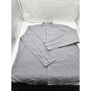 Design In Italy Shirt Mens 2XL Grey Mandarin Collar Long Sleeve Luxury